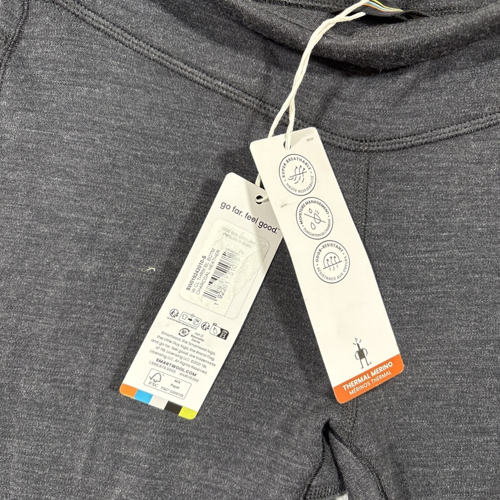 Smartwool Women's Sz S Charcoal Heather Thermal Merino Base Layer Bottom $125 - Picture 3 of 11